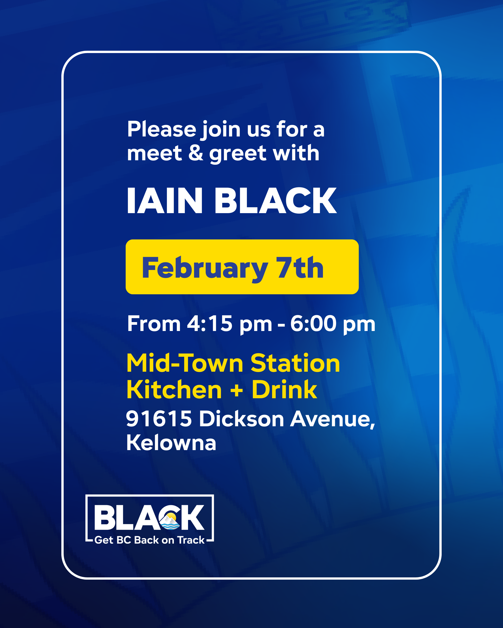 Meet Iain Black in Kelowna